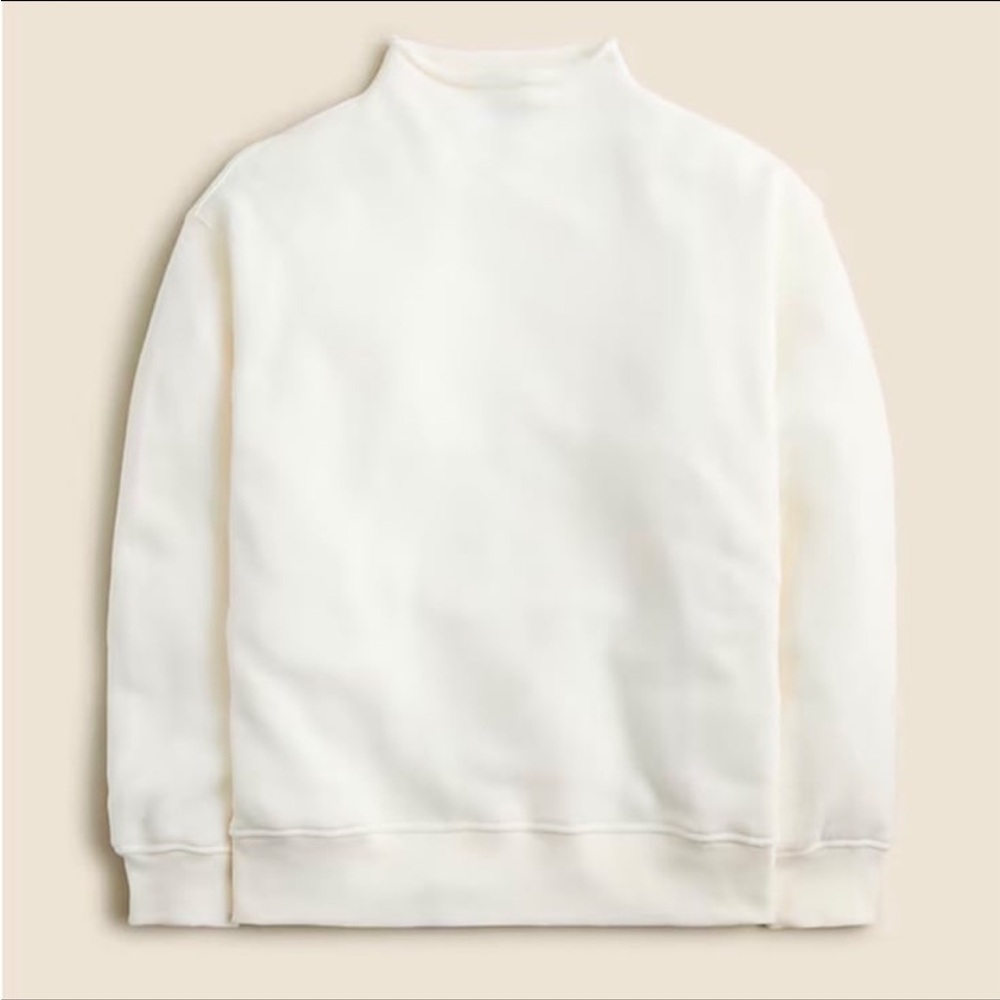 NWT J Crew‎ Heritage terry Rollneck™ sweatshirt Women’s medium Ivory